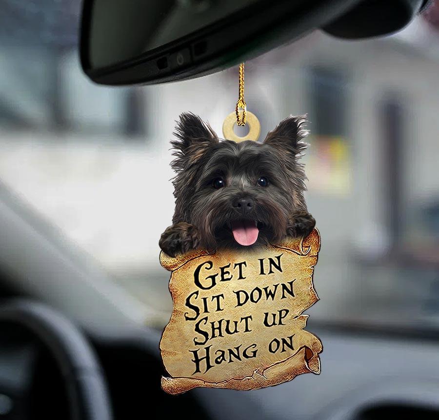 Cairn Terrier get in Cairn Terrier lover dog mom two sided car ornament, Christmas Decoration