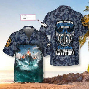 Navy Veteran Personalized 3D All Over Printed Hawaiian Shirt, Hawaiian Shirt Gift, Christmas Gift