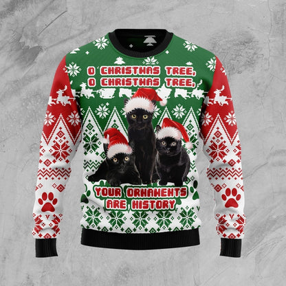 Black Cat Oh Christmas Tree Ugly Christmas Sweater,Christmas Gift,Gift Christmas 2022