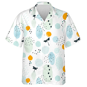 Abstract Flying Dragonfly And Colorful Spots Hawaiian Shirt, Hawaiian Shirt Gift, Christmas Gift