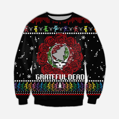 Grateful Dead Knitting Pattern 3D Print Ugly Sweater Hoodie All Over Printed, Christmas Ugly Sweater,Christmas Gift,Gift Christmas 2022