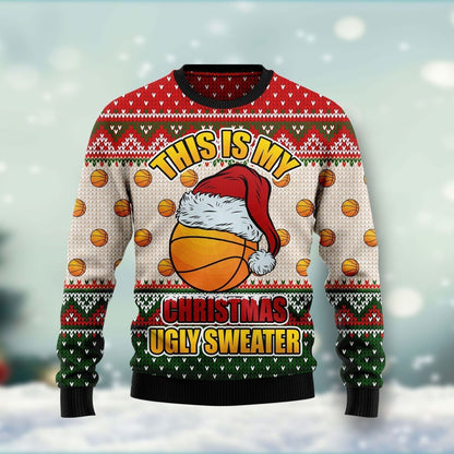 Basketball Winter Ugly Christmas Sweater, Christmas Ugly Sweater,Christmas Gift,Gift Christmas 2022