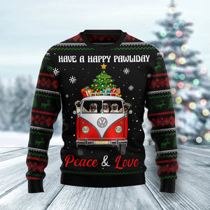 Pug Dogs Carrying Gift Christmas On The Red Car Ugly Christmas Sweater,Christmas Gift,Gift Christmas 2024