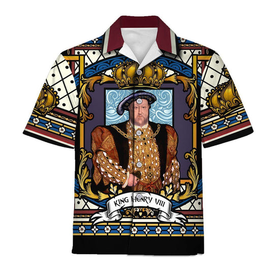 Henry Viii Hawaiian Aloha Shirt Hawaiian Shorts Beach Short Sleeve, Hawaiian Shirt Gift, Christmas Gift