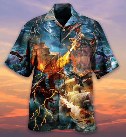 Dragon Love Life Pattern Hawaiian Shirt,Hawaiian Shirt Gift, Christmas Gift