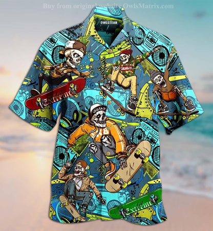 Skull Loves Skate Everyday - Hawaiian Shirt, Hawaiian Shirt Gift, Christmas Gift