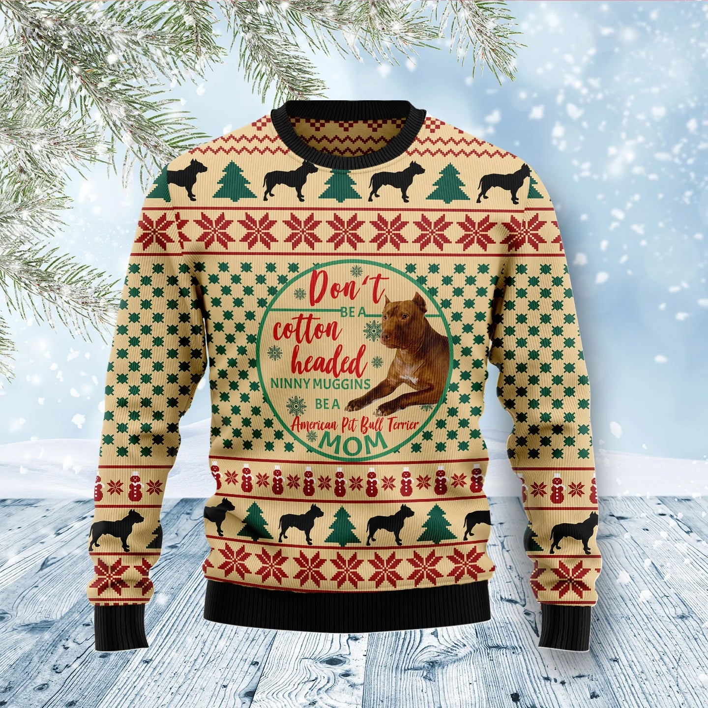 American Pit Bull Terrier Mom Ugly Christmas Sweater Christmas Tshirt Hoodie Apparel,Christmas Ugly Sweater,Christmas Gift,Gift Christmas 2024
