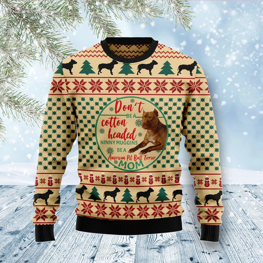 American Pit Bull Terrier Mom Ugly Christmas Sweater Christmas Tshirt Hoodie Apparel,Christmas Ugly Sweater,Christmas Gift,Gift Christmas 2024