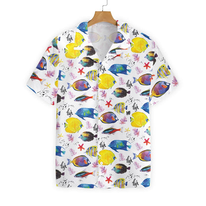 Colorful Fish V1 With White Skin Design Hawaiian Shirt, Hawaiian Shirt Gift, Christmas Gift
