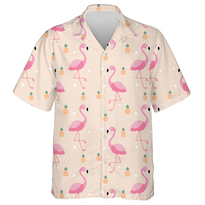 Pink Flamingo Sleeping And Small Pineapple Hawaiian Shirt,Hawaiian Shirt Gift, Christmas Gift