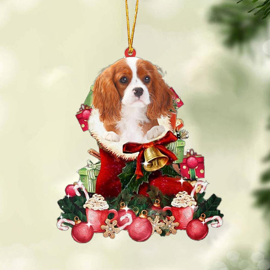 Cavalier King Charles Spaniel-Red Boot Hanging Christmas Plastic Hanging Ornament, Happy Christmas Ornament, Christmas Gift, Christmas Decoration