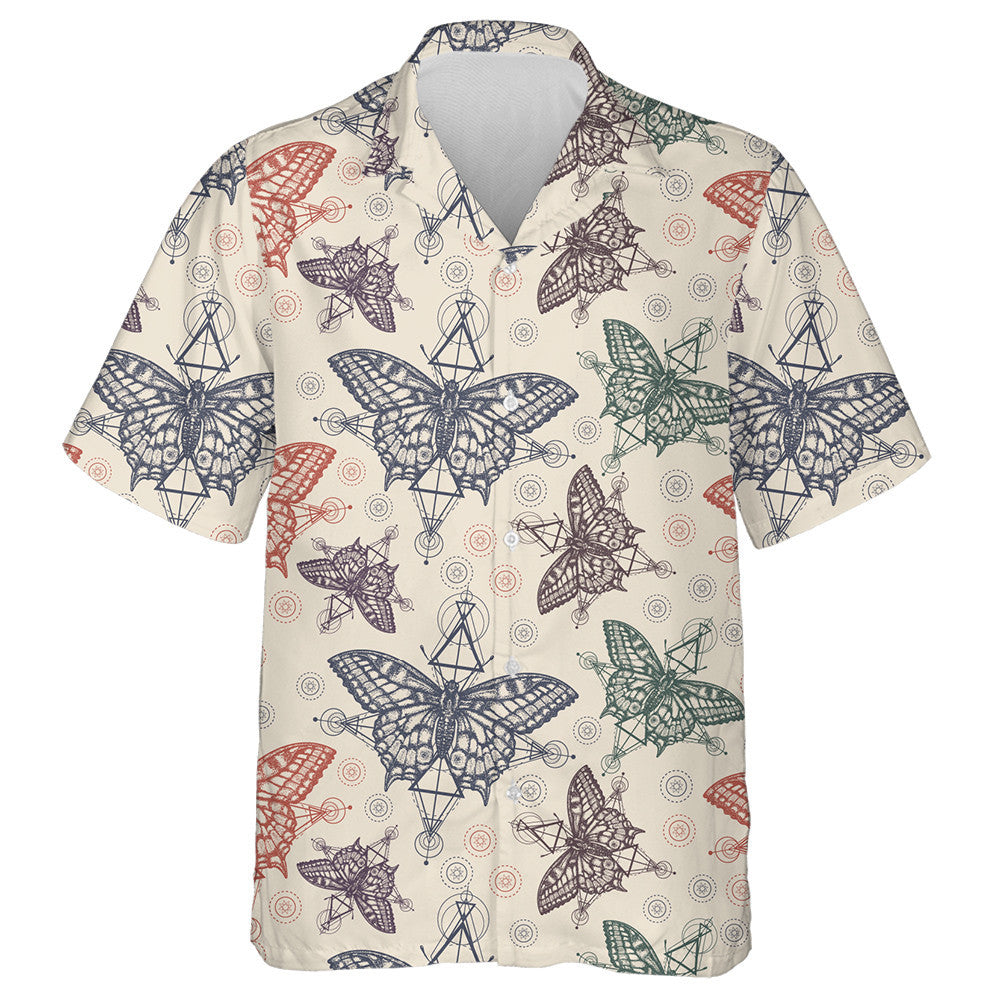 Hübsches Motiv Mystisches Symbol der Freiheit und Schmetterling Hawaiihemd, Hawaiihemd Geschenk, Weihnachtsgeschenk