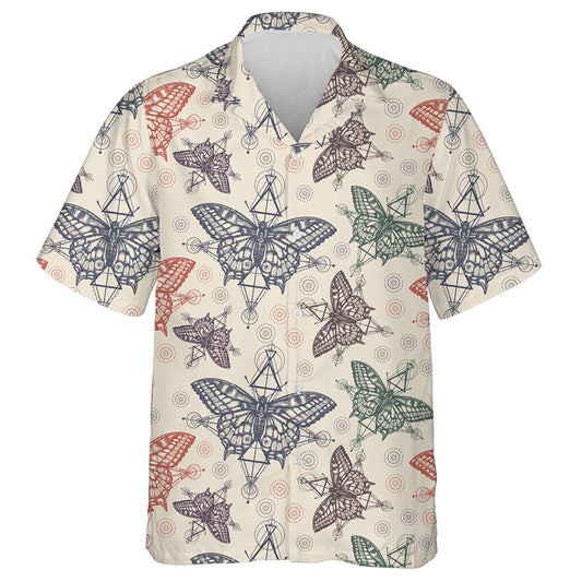 Hübsches Motiv Mystisches Symbol der Freiheit und Schmetterling Hawaiihemd, Hawaiihemd Geschenk, Weihnachtsgeschenk