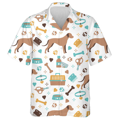 Hand Drawn Baby Dog And Medicines Animal Background Hawaiian Shirt, Hawaiian Shirt Gift, Christmas Gift