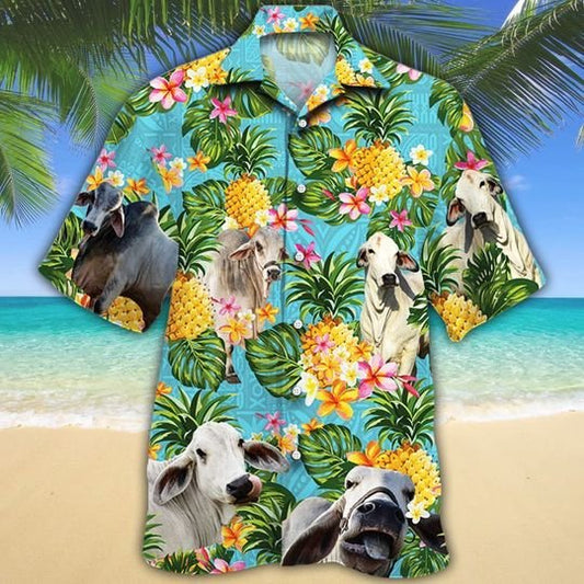 American Brahman pineapple hawaiian shirt, Christmas Gift