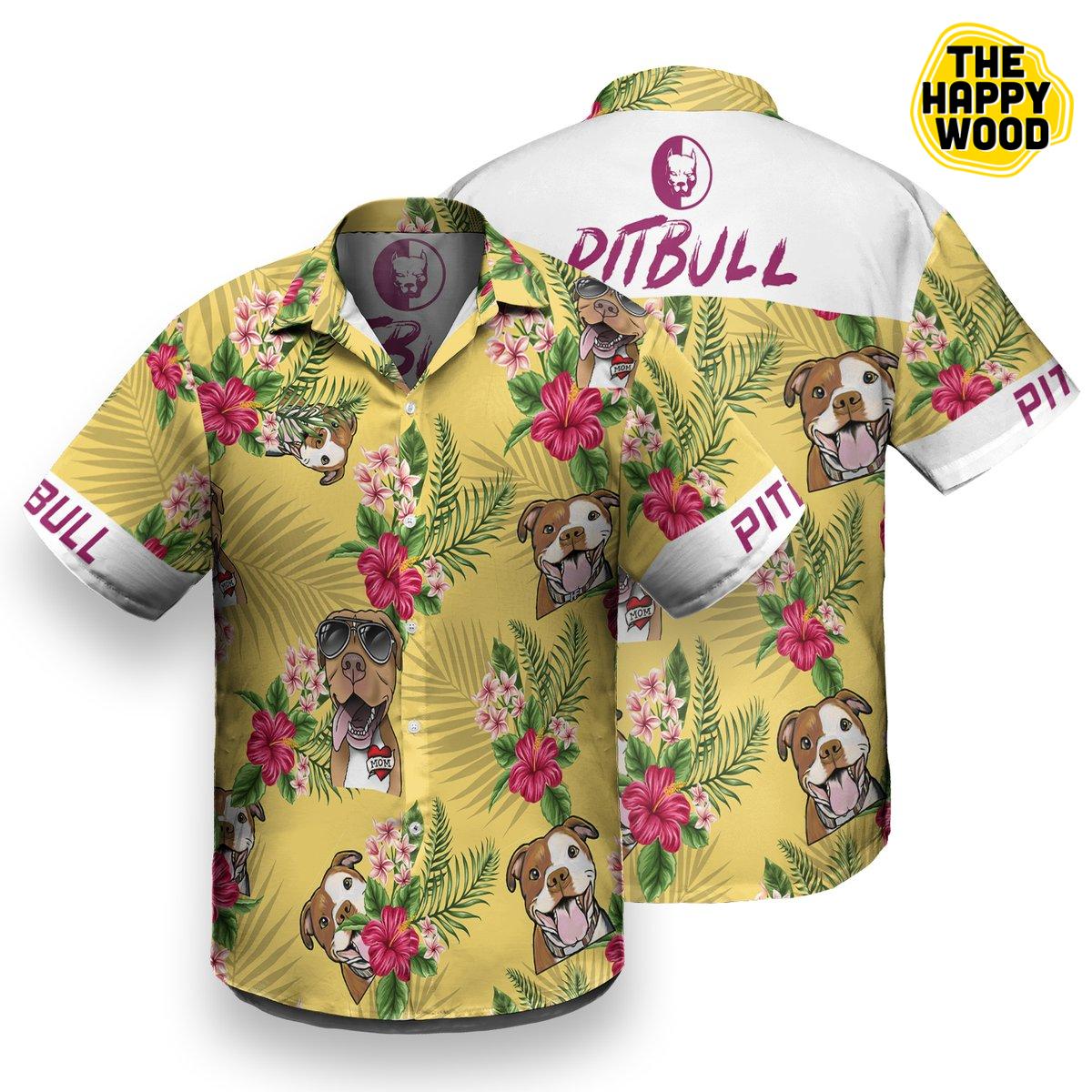 Pitbull Hawaiian Shirt, Hawaiian Shirt Gift, Christmas Gift