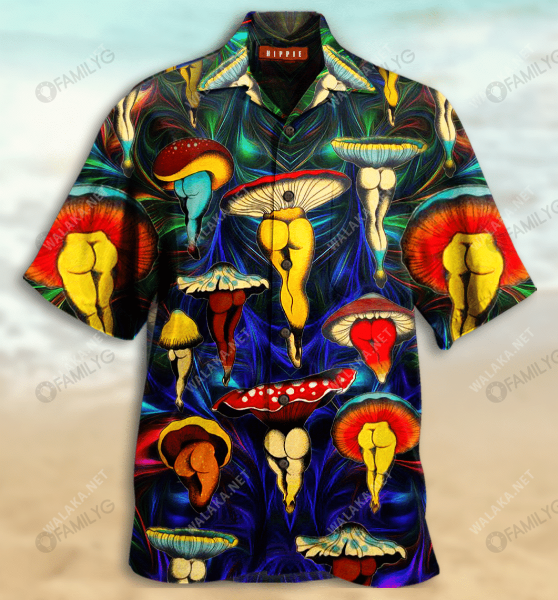 Hippie Magic Mushroom Unisex Hawaiian Shirt, Hawaiian Shirt Gift, Christmas Gift