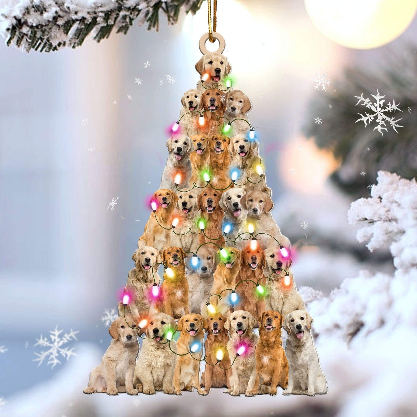 Golden Retriever Lovely Tree Gift For Golden Retriever Lover Gift For Dog Mom Ornament,Christmas Decoration