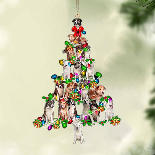 Aidi-Christmas Tree Lights-Two Sided Christmas Plastic Hanging Ornament, Christmas Ornament Gift, Christmas Gift, Christmas Decoration