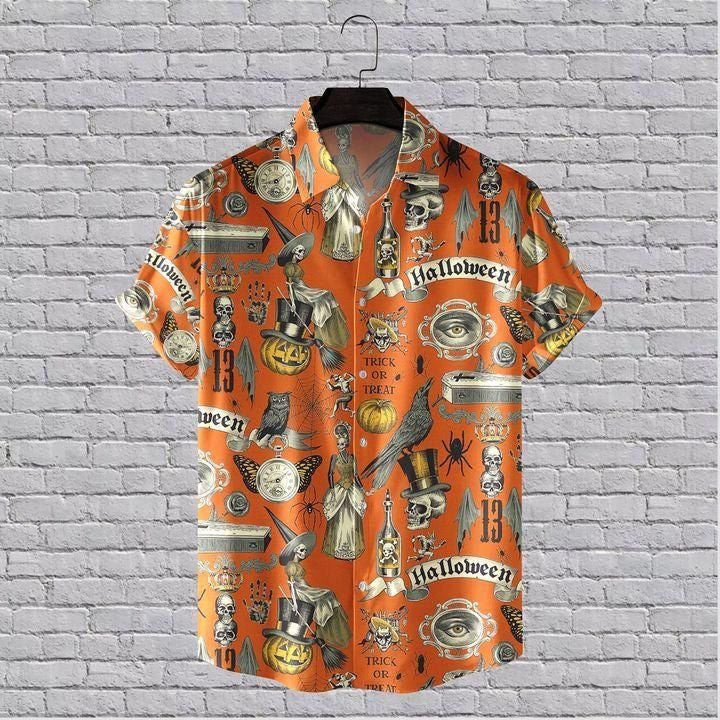 The Witch Halloween Colorful Dramatic Hawaiian Shirt, Hawaiian Shirt, Hawaiian For Gift