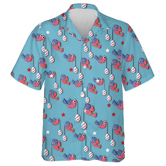 American Flag In The Form Of Birds Flying With Eggs Hawaiian Shirt, Hawaiian Shirt Gift, Christmas Gift
