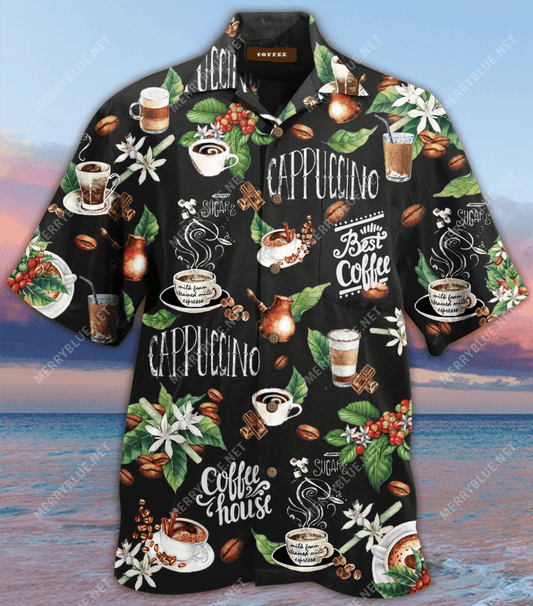 I Love Coffee Unisex Hawaiian Aloha Shirt Hawaiian Shorts Beach Short Sleeve, Hawaiian Shirt Gift, Christmas Gift