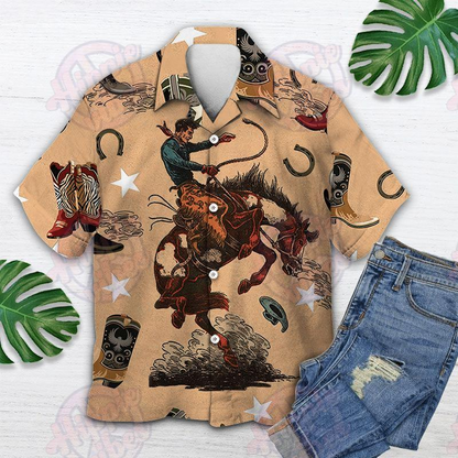 For Men And Women, Rodeo Cowboy Life Hawaiian Shirt  Crazy Funny Hawaiian Shirt  Western Vintage Hawaiian Shirt, Hawaiian Shirt Gift, Christmas Gift