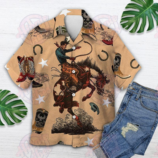 For Men And Women, Rodeo Cowboy Life Hawaiian Shirt  Crazy Funny Hawaiian Shirt  Western Vintage Hawaiian Shirt, Hawaiian Shirt Gift, Christmas Gift
