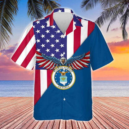 Excellent Design Hawaiian Shirt United States Air Force American Eagle, Hawaiian Shirt Gift, Christmas Gift