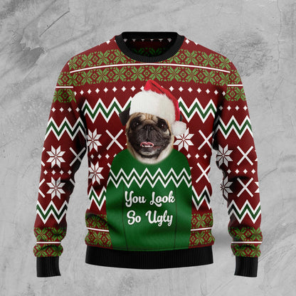 Mops, du siehst so hässlich aus, Hässlicher Weihnachtspullover, Weihnachtsgeschenk, Geschenk Weihnachten 2024