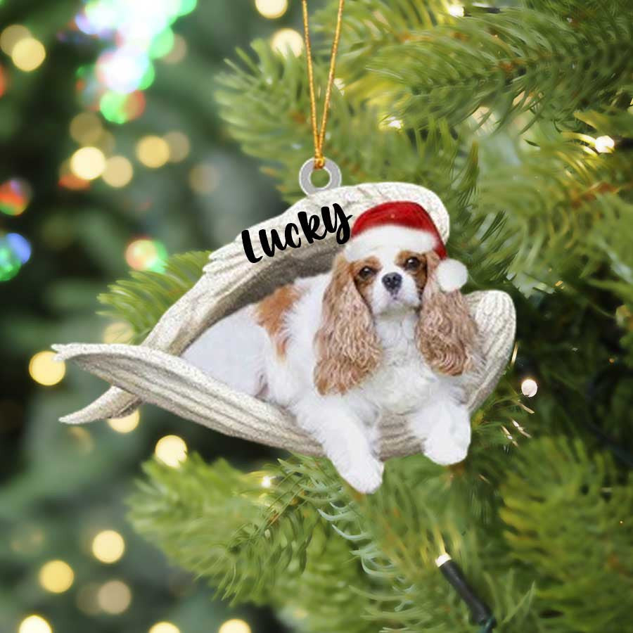 Cavalier King Charles Spaniel Sleeping Angel Christmas Flat Acrylic Dog Ornament Memorial Dog Gift, Christmas Gift, Christmas Decoration