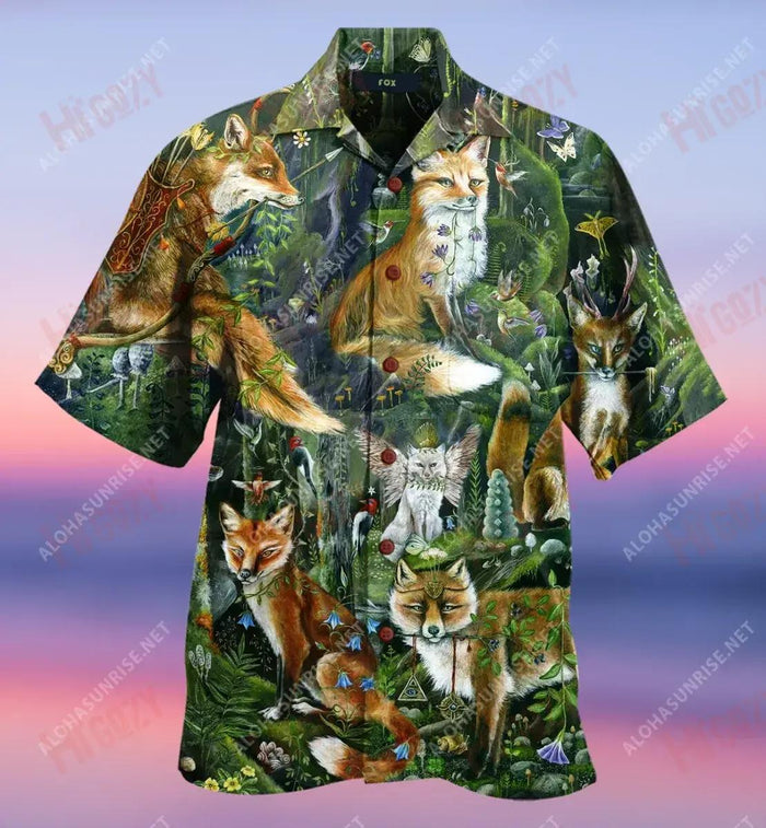 Always Stay Foxy Short Hawaiian Shirt Vacation Tropical Shirts Tropical Shirts For Men Hawaiian Shirts For Men, Hawaiian Shirt Gift, Christmas Gift