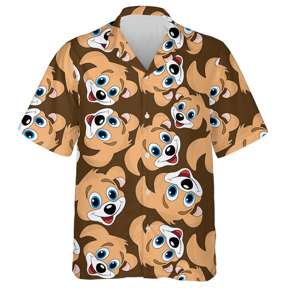 Face Of Golden Dog Isolated Background Hawaiian Shirt,Hawaiian Shirt Gift, Christmas Gift