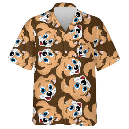 Face Of Golden Dog Isolated Background Hawaiian Shirt,Hawaiian Shirt Gift, Christmas Gift
