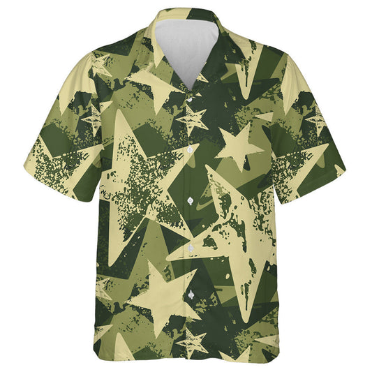 Trendy Brushstroke By Star Retro Style Camo Pattern Hawaiian Shirt, Hawaiian Shirt Gift, Christmas Gift