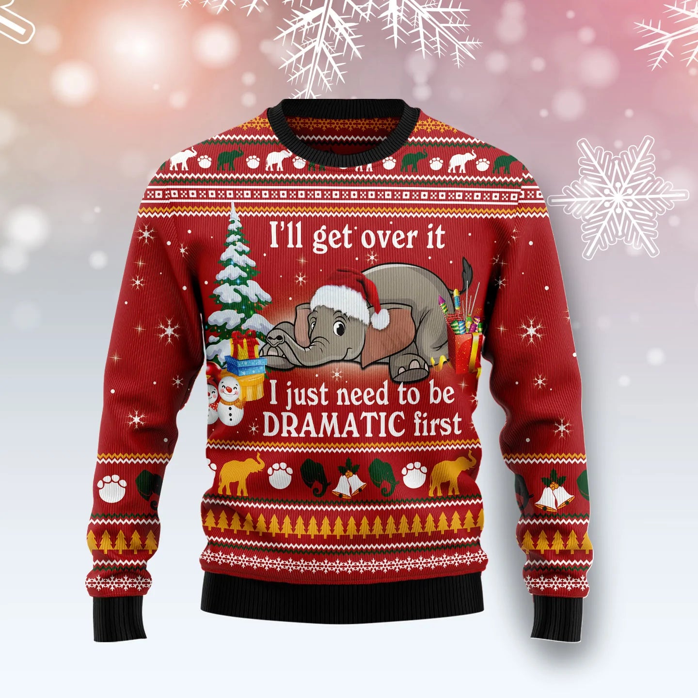 Elephant I Get Over It Ugly Christmas Sweater,Christmas Ugly Sweater,Christmas Gift,Gift Christmas 2024