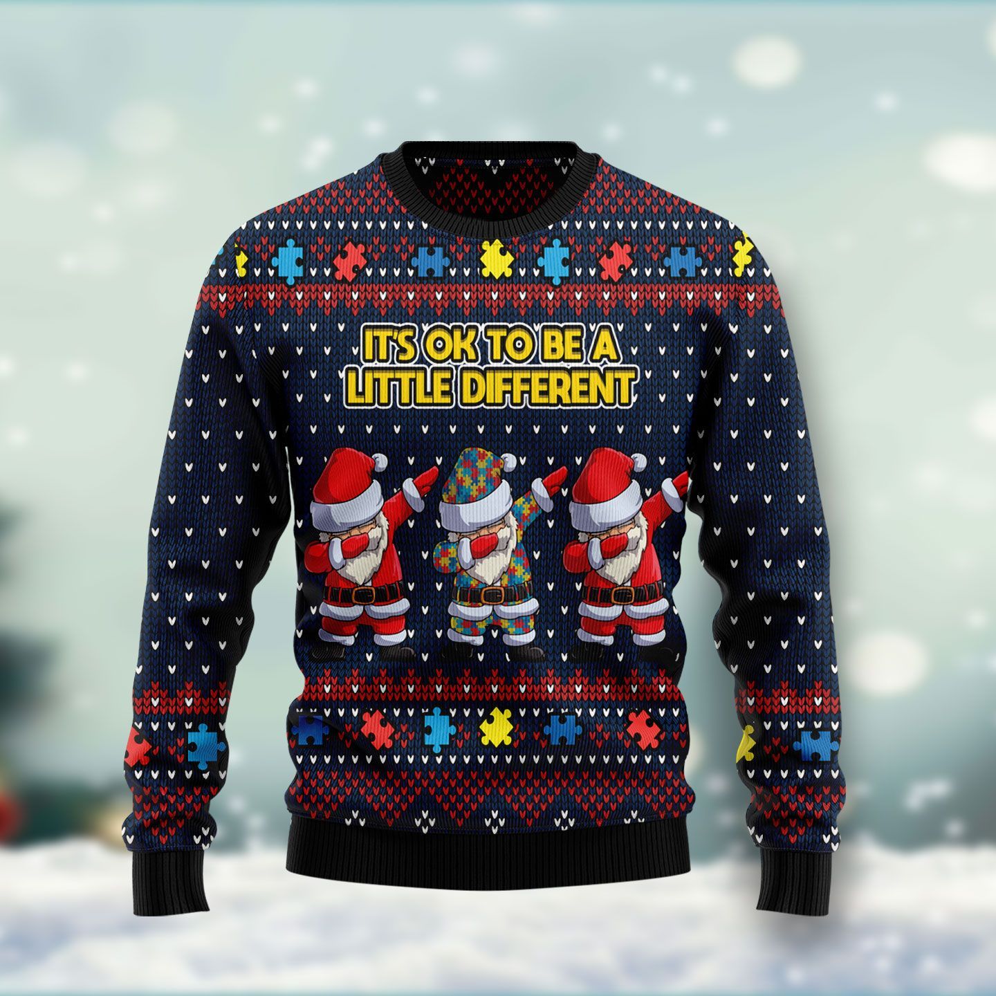 Autism Awareness Funny Santa Clauses It’s Ok To Be A Little Different Ugly Christmas Sweater, Christmas Ugly Sweater,Christmas Gift,Gift Christmas 2022