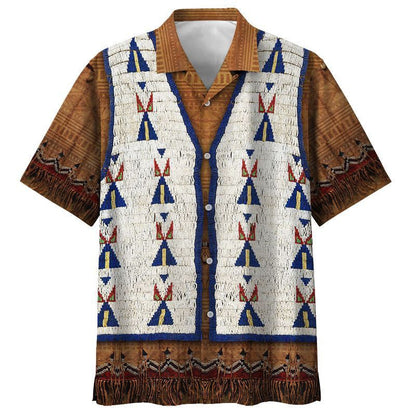 Native American Black And Brown Design Tribal Style Hawaiian Shirt, Hawaiian Shirt Gift, Christmas Gift