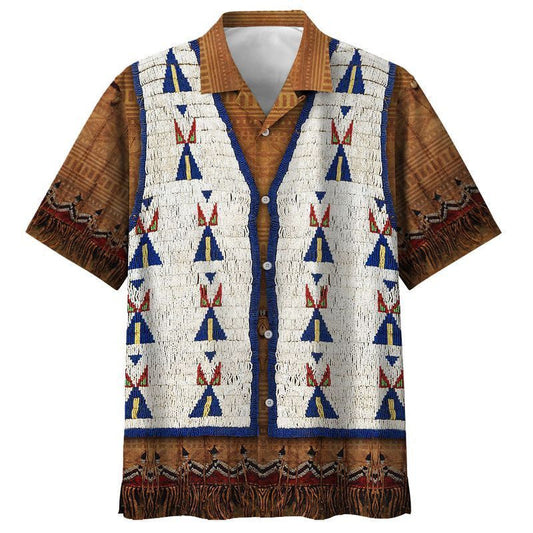 Native American Black And Brown Design Tribal Style Hawaiian Shirt, Hawaiian Shirt Gift, Christmas Gift