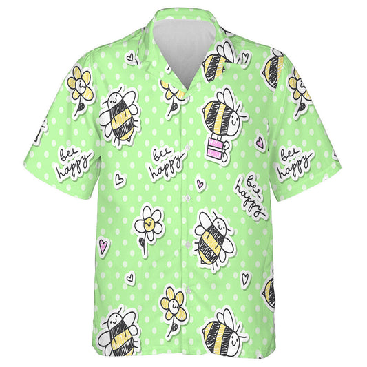 Bee Happy Of Bees Gift Boxes And Flowers Hawaiian Shirt, Hawaiian Shirt Gift, Christmas Gift