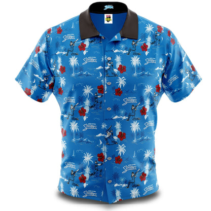 Bbl Adelaide Strikers Hawaiian Aloha Shirt Hawaiian Shorts Beach Short Sleeve, Hawaiian Shirt Gift, Christmas Gift