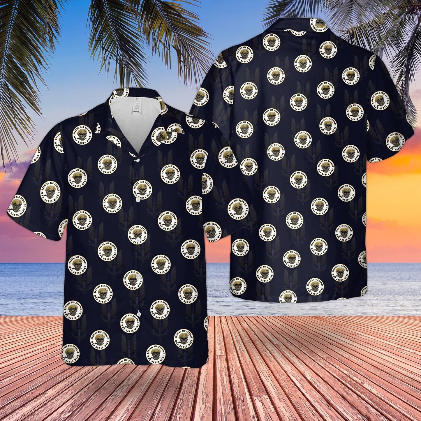 British Sas Skull Hawaiian Shirt,Hawaiian Shirt Gift, Christmas Gift