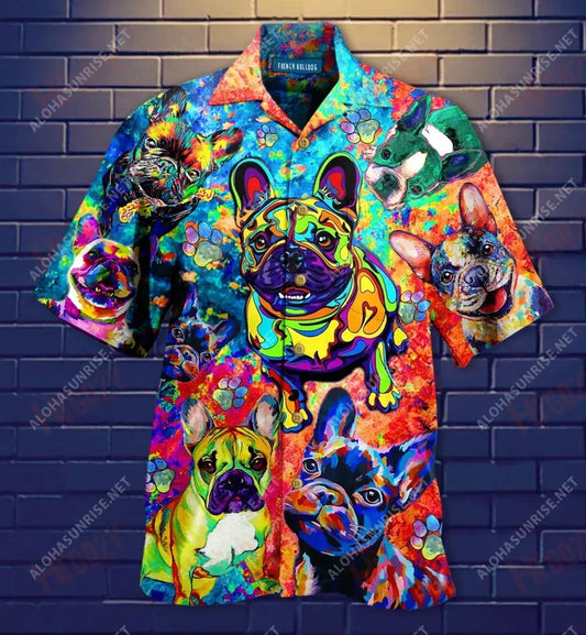 Life Is Better With A French Bulldog Short Hawaiian Shirt Vacation Hawaiian T Shirts Tropical Shirts For Men Hawaiian Shirts For Men, Hawaiian Shirt Gift, Christmas Gift