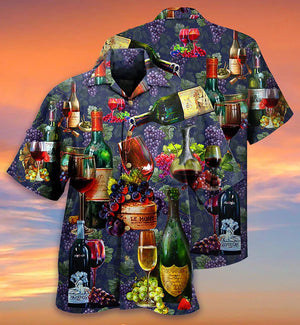 Wine Life Is Better With A Glass Of Wine Hawaiian Shirt, Hawaiian Shirt Gift, Christmas Gift