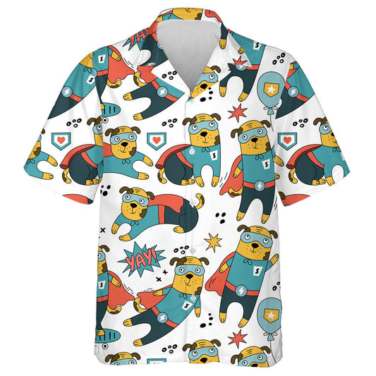 Hero Dog Character In Different Poses Isolated Background Hawaiian Shirt, Hawaiian Shirt Gift, Christmas Gift