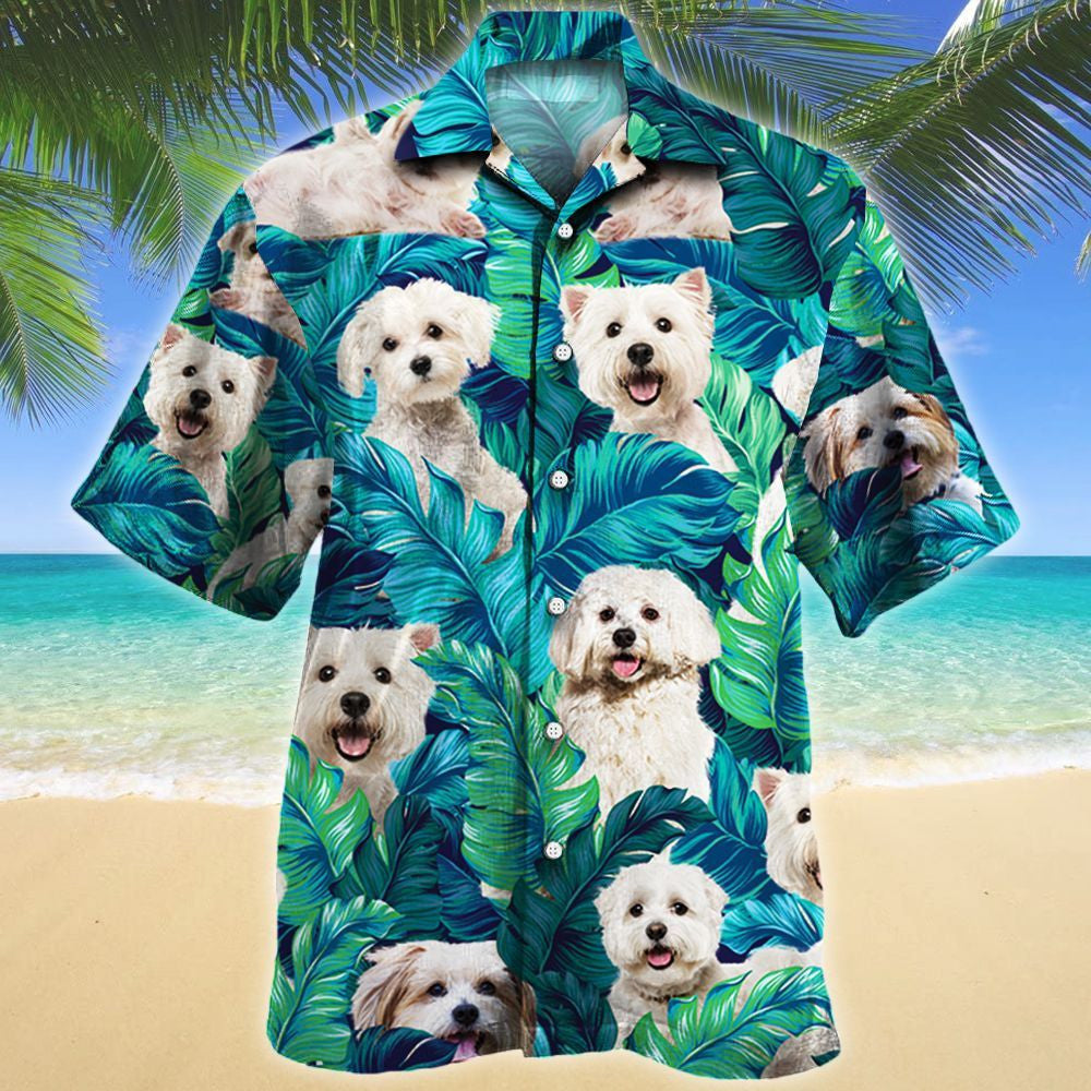 Maltese Dog Lovers Gift Cute Face Pattern Hawaiian Shirt, Hawaiian Shirt Gift, Christmas Gift