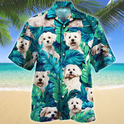Maltese Dog Lovers Gift Cute Face Pattern Hawaiian Shirt, Hawaiian Shirt Gift, Christmas Gift