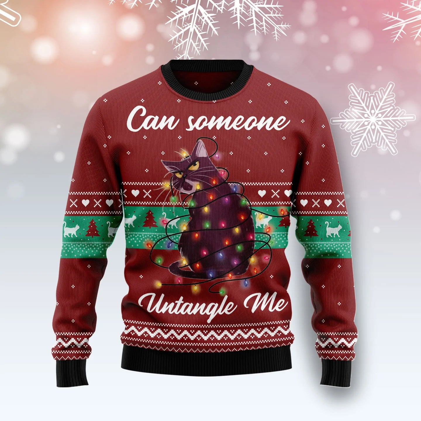 Can Someone Untangle Me Cat Ugly Christmas Sweater ,Christmas Gift,Gift Christmas 2024