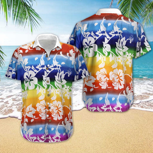Time Of Spring Lgbt Flower Design Hawaiian Shirt,Hawaiian Shirt Gift, Christmas Gift