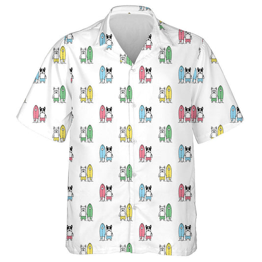 French Bulldog Surfboard Beach Ocean Cartoon Summer Hawaiian Shirt, Hawaiian Shirt Gift, Christmas Gift